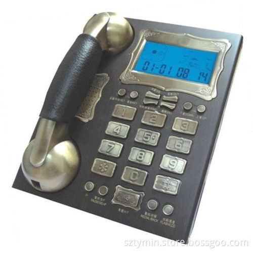 Leather handle LED indicator antique telephone